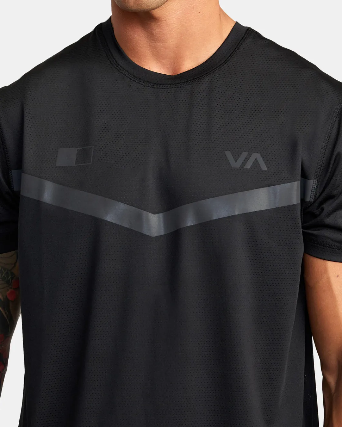 RVCA RUNNER TECHNICAL SHORT SLEEVE TOP Black Outlet