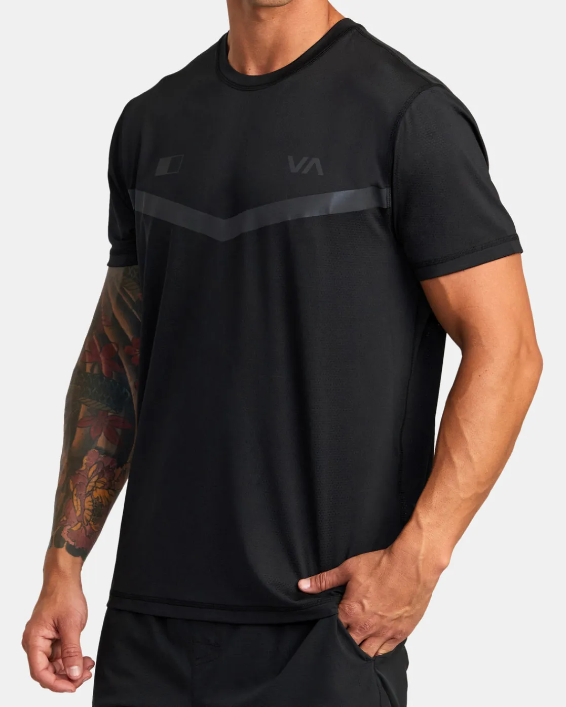 RVCA RUNNER TECHNICAL SHORT SLEEVE TOP Black Outlet
