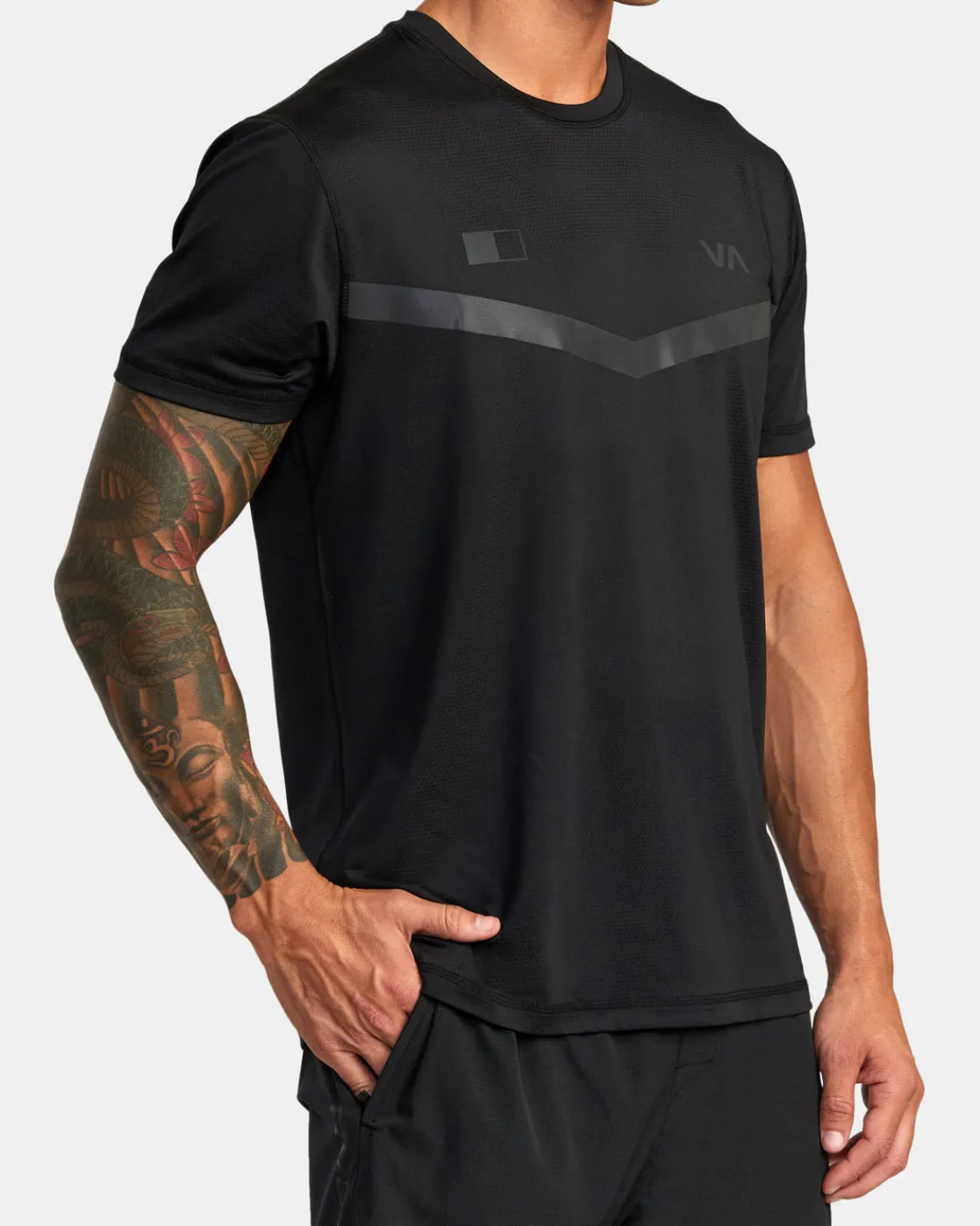 RVCA RUNNER TECHNICAL SHORT SLEEVE TOP Black Outlet