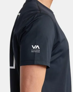 RVCA SHORT SLEEVE RASHGUARD Black 2 Sale