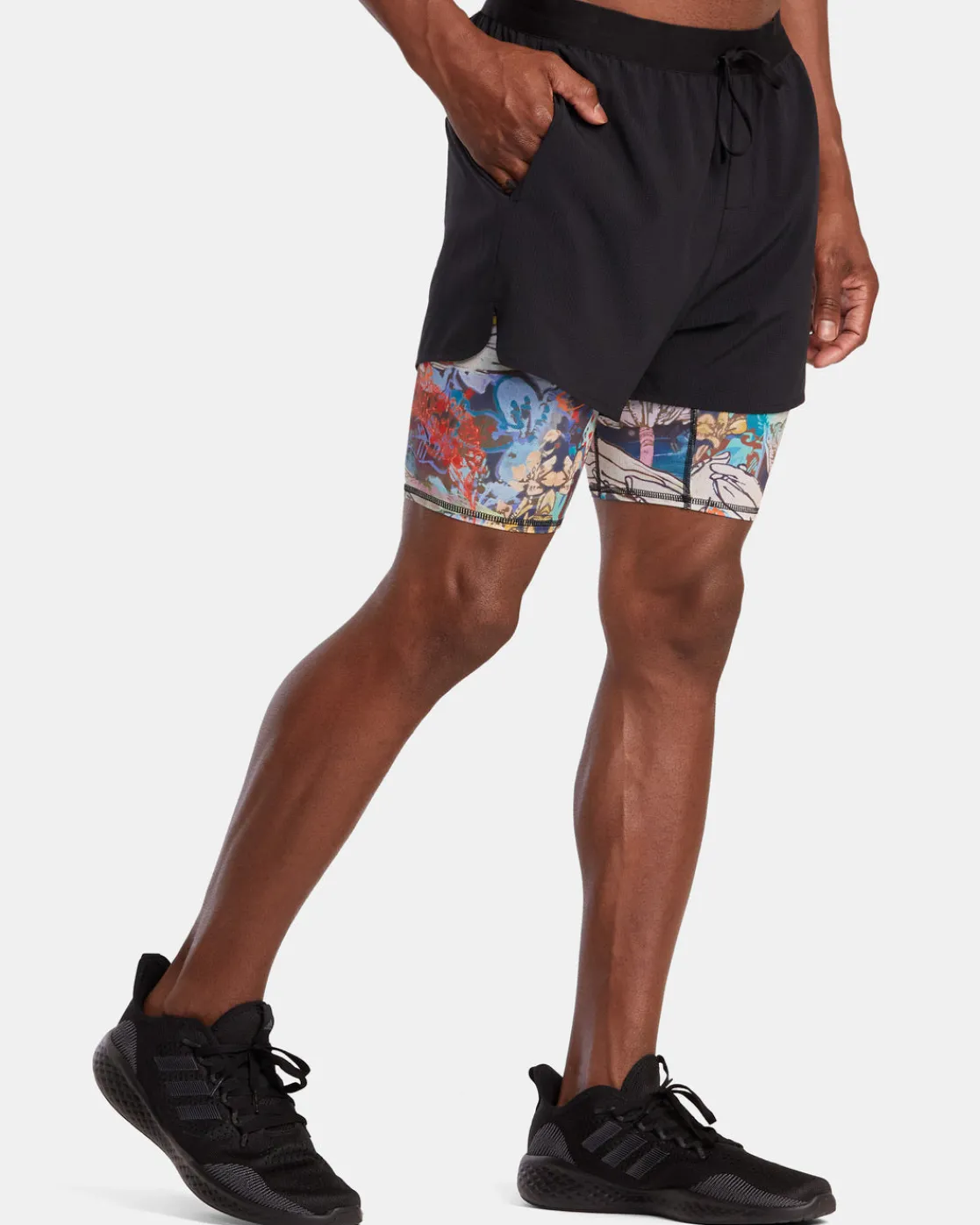 RVCA SAGE VAUGHN RUNNER 2 IN 1 SHORTS Black Best