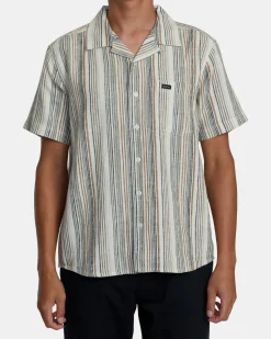 RVCA SATELLITE STRIPE SHORT SLEEVE SHIRT Antique White Online