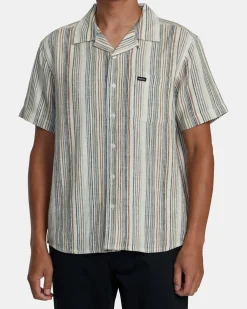 RVCA SATELLITE STRIPE SHORT SLEEVE SHIRT Antique White Online