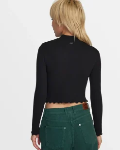 RVCA SAVED LONG SLEEVE LONG SLEEVE CROP TOP Black Online
