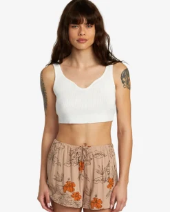 RVCA SELECTS ROUNDABOUT SWEATER TANK V-NECK SWEATER White Best