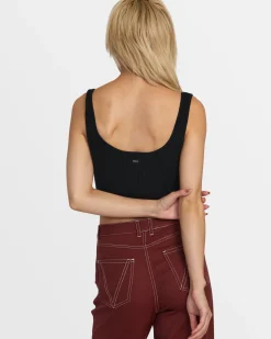 RVCA SELECTS ROUNDABOUT SWEATER TANK V-NECK SWEATER Black Best