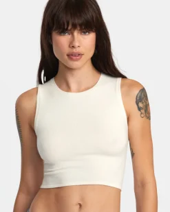RVCA SELECTS SHIVER SWEATER TANK CREW NECK SWEATER Natural Best
