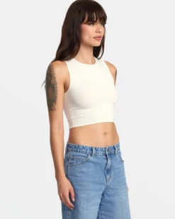RVCA SELECTS SHIVER SWEATER TANK CREW NECK SWEATER Natural Best
