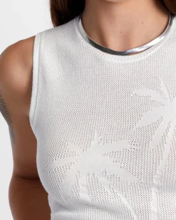 RVCA SELECTS SHIVER SWEATER TANK CREW NECK SWEATER Whisper White New