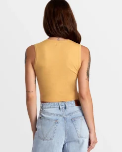 RVCA SELECTS SHIVER SWEATER K CREW NECK SWEATER Tan Sale