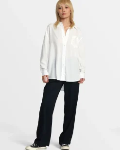 RVCA SHOWDOWN BUTTON UP TOP Whisper White Online