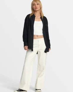 RVCA SHOWDOWN BUTTON UP TOP Rvca Black New