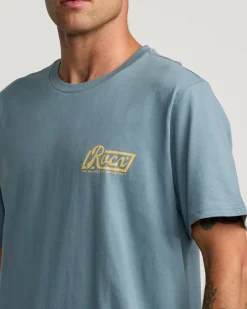 RVCA SIGNATURE SHORT SLEEVE TEE Industrial Blue Sale