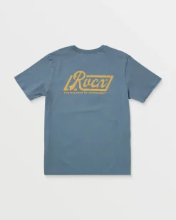 RVCA SIGNATURE SHORT SLEEVE TEE Industrial Blue Sale