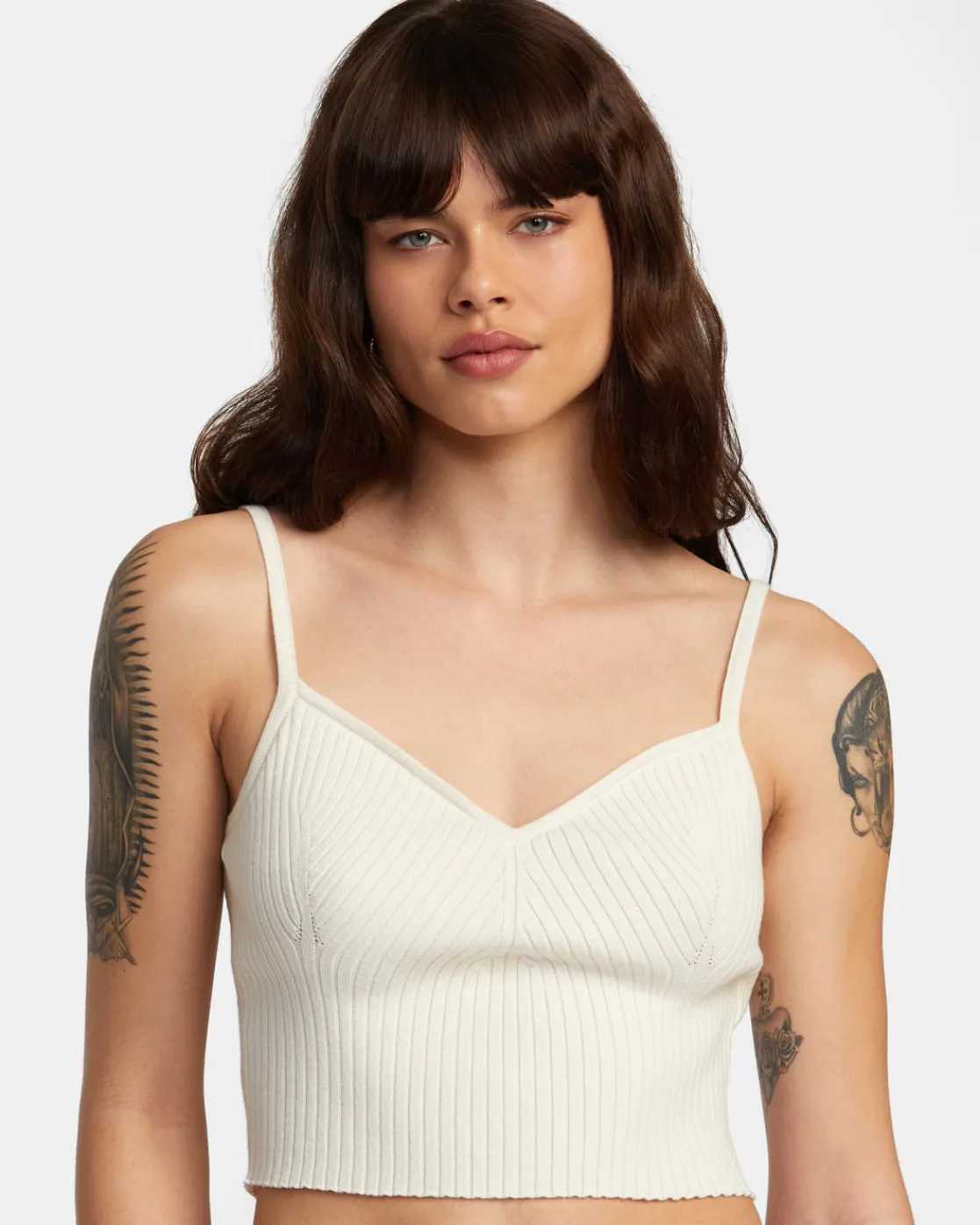 RVCA SILHOUETTE KNITTED TANK Natural Discount