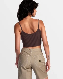 RVCA SILHOUETTE KNITTED TANK New Plum