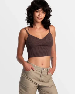 RVCA SILHOUETTE KNITTED TANK New Plum