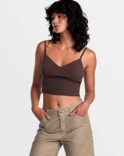 RVCA SILHOUETTE KNITTED TANK New Plum