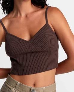 RVCA SILHOUETTE KNITTED TANK New Plum