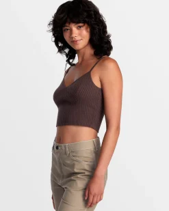 RVCA SILHOUETTE KNITTED TANK New Plum