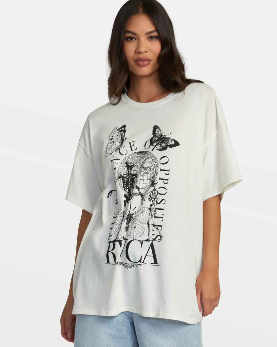 RVCA SKELETON TEE Whisper White Clearance