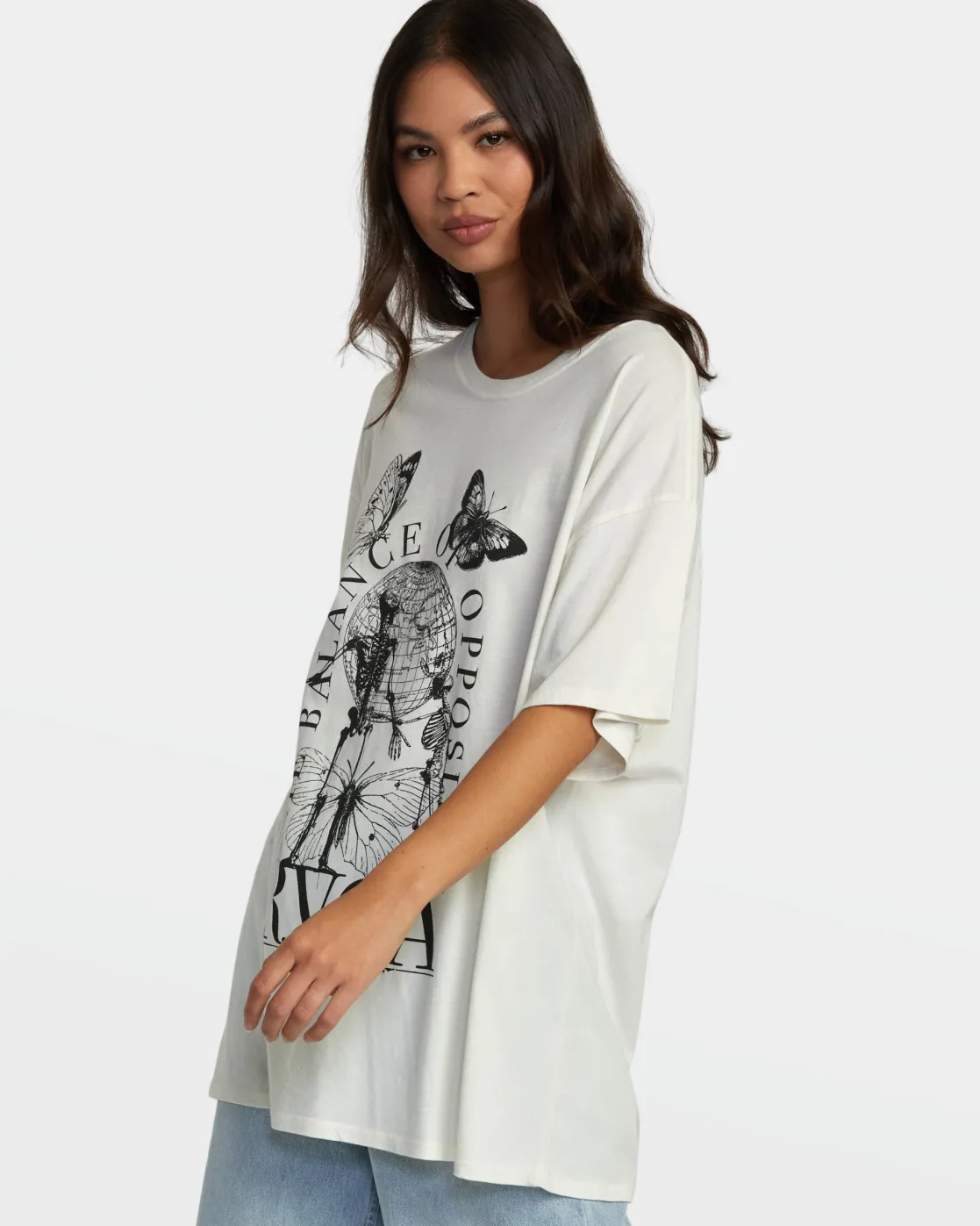 RVCA SKELETON TEE Whisper White Clearance