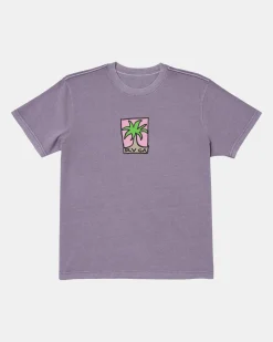 RVCA SMALL PALM TEE Purple Sage Discount