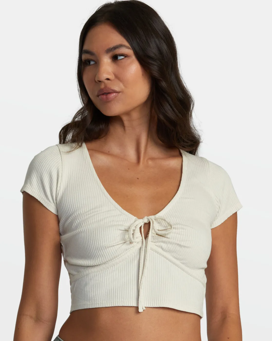 RVCA SMITTEN II CROPPED TOP Latte Discount