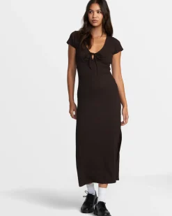 RVCA SMITTEN II MIDI DRESS Chocolate Torte Discount