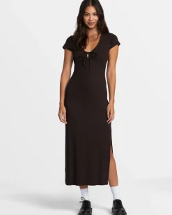 RVCA SMITTEN II MIDI DRESS Chocolate Torte Discount