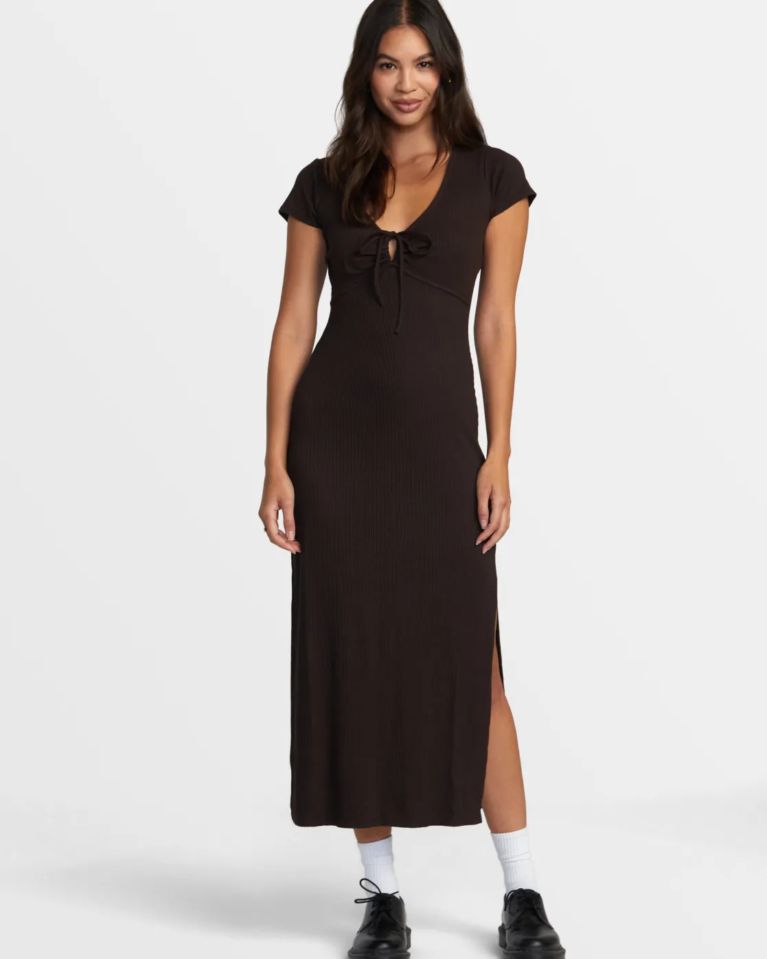 RVCA SMITTEN II MIDI DRESS Chocolate Torte Discount