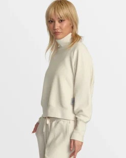 RVCA SOFIE WAFFLE MOCK NECK Latte Hot