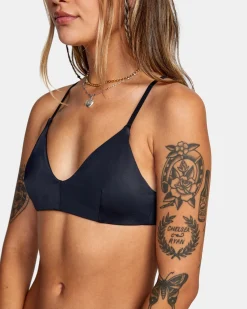 RVCA SOLID CROSSBACK BIKINI TOP Black Discount