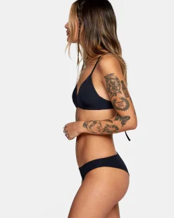 RVCA SOLID CROSSBACK BIKINI TOP Black Discount