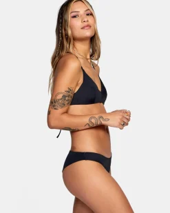 RVCA SOLID CROSSBACK BIKINI TOP Black Discount