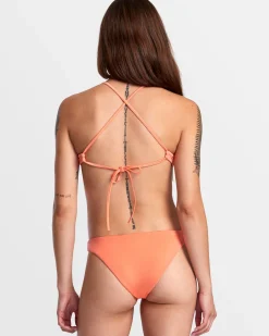 RVCA SOLID SHIMMER CROSSBACK TRIANGLE BIKINI TOP Fusion Coral