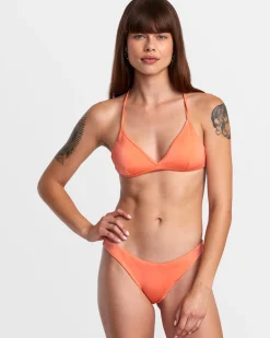 RVCA SOLID SHIMMER MEDIUM BIKINI BOTTOMS Fusion Coral Sale