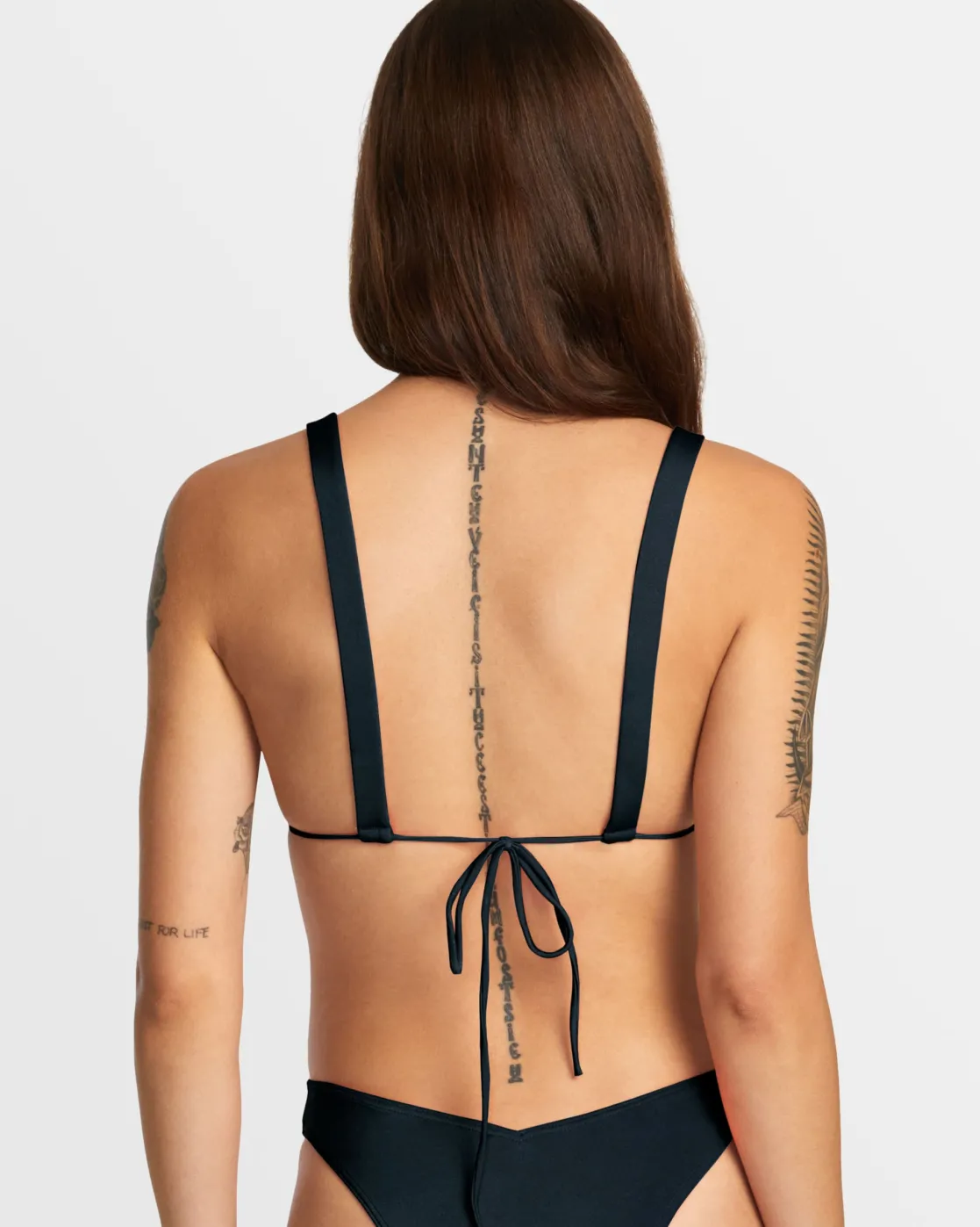 RVCA SOLID WIDE CROSSBACK TRIANGLE BIKINI TOP Black Discount