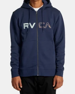RVCA SPLIT PATH ZIP HOODIE Moody Blue Sale