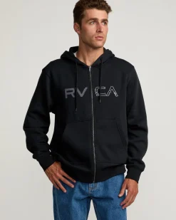 RVCA SPLIT PATH ZIP HOODIE Black Clearance