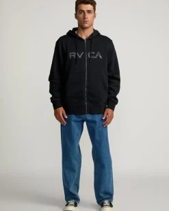RVCA SPLIT PATH ZIP HOODIE Black Clearance