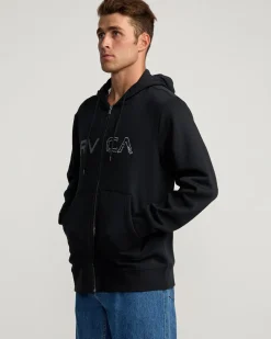 RVCA SPLIT PATH ZIP HOODIE Black Clearance