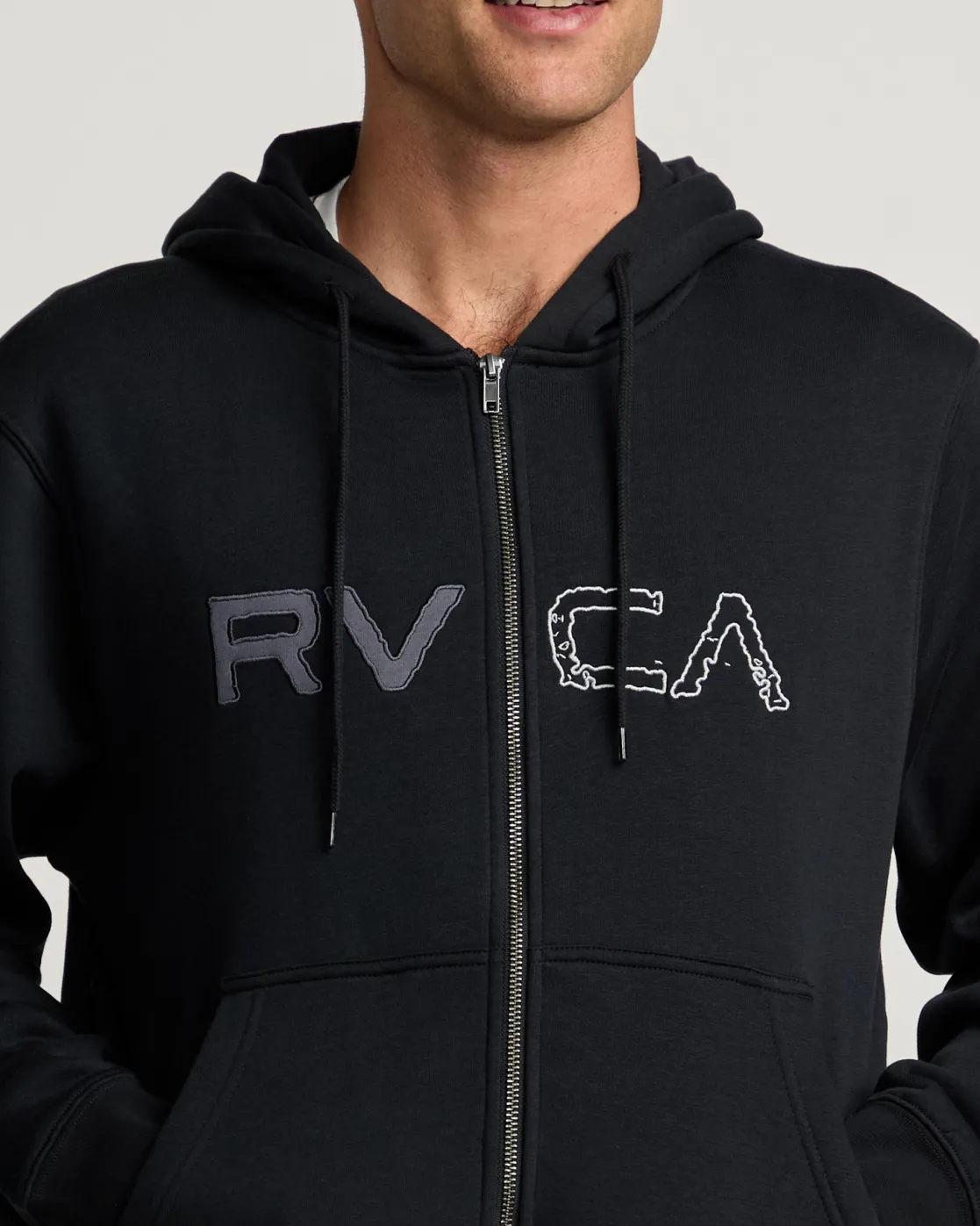 RVCA SPLIT PATH ZIP HOODIE Black Clearance