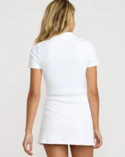 RVCA SPORT CHASE CROPPED POLO SHIRT Whitecap Discount