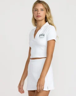 RVCA SPORT CHASE CROPPED POLO SHIRT Whitecap Discount