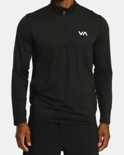 RVCA SPORT VENT HALF-ZIP PULLOVER Black Clearance