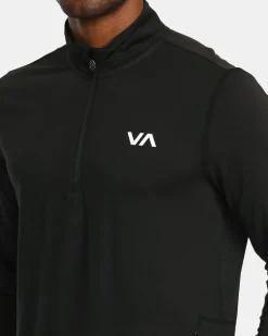 RVCA SPORT VENT HALF-ZIP PULLOVER Black Clearance