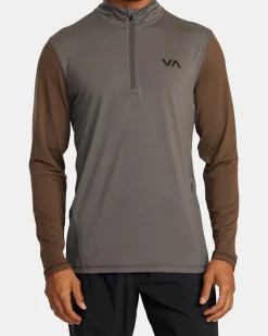 RVCA SPORT VENT HALF-ZIP PULLOVER Graphite Hot