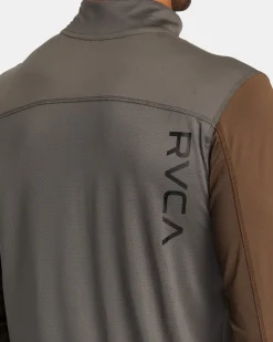 RVCA SPORT VENT HALF-ZIP PULLOVER Graphite Hot