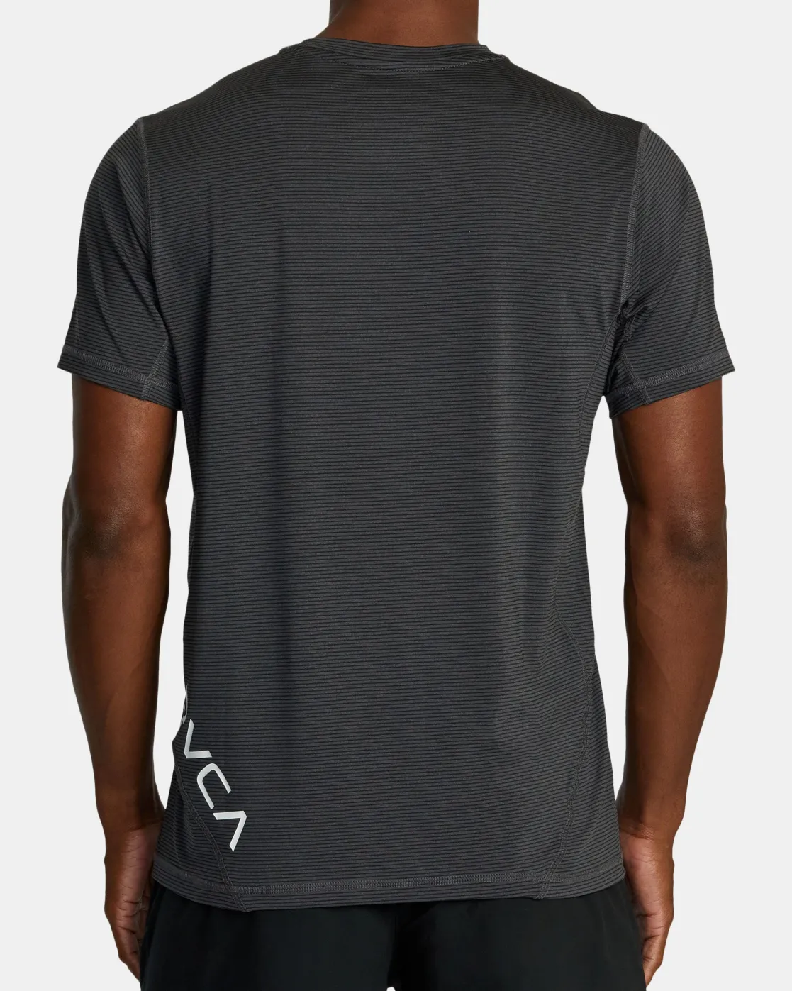 RVCA SPORT VENT STRIPE TECHNICAL SHORT SLEEVE TOP Black Stripe Sale